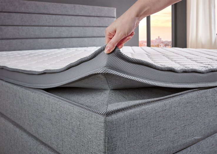 Boxspringbett Vernon Silber 180 x 200 cm
