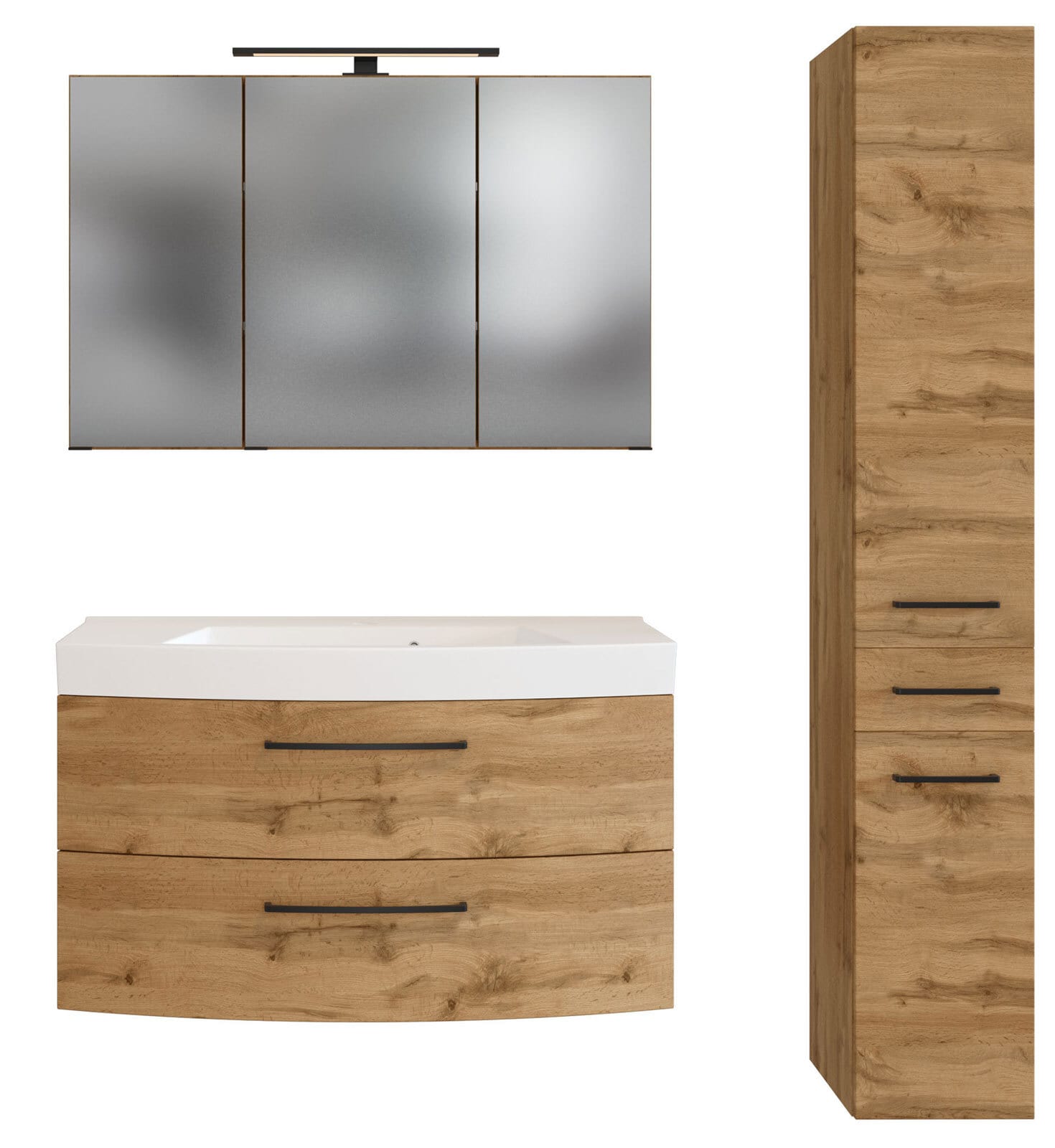 Badkombination Limburg braun 130 cm 3-teilig B/H/T 130x200x50 cm 