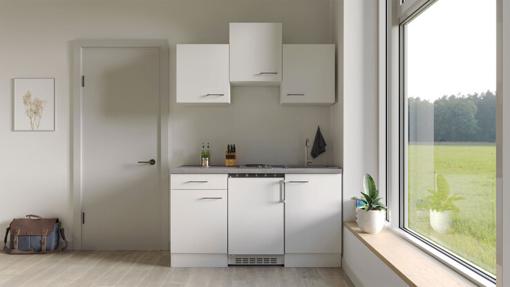 Küchenblock Neo Weiß/Beton 150cm