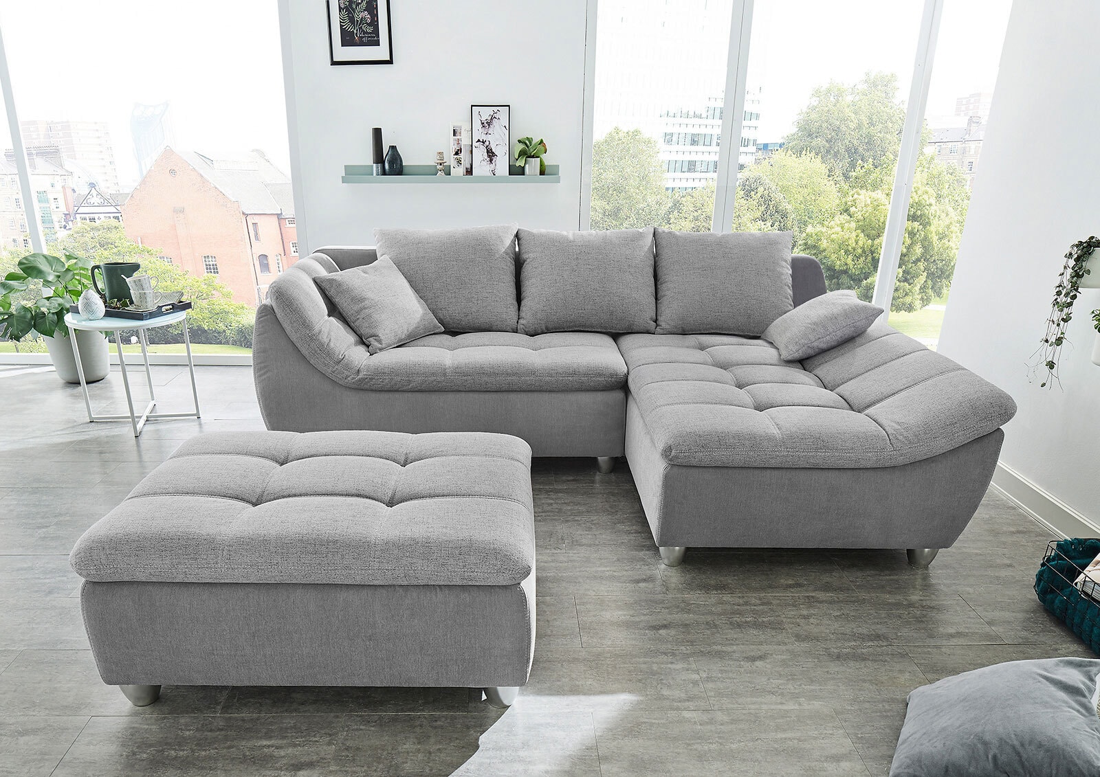 Ecksofa Genua Grau 250x179 cm