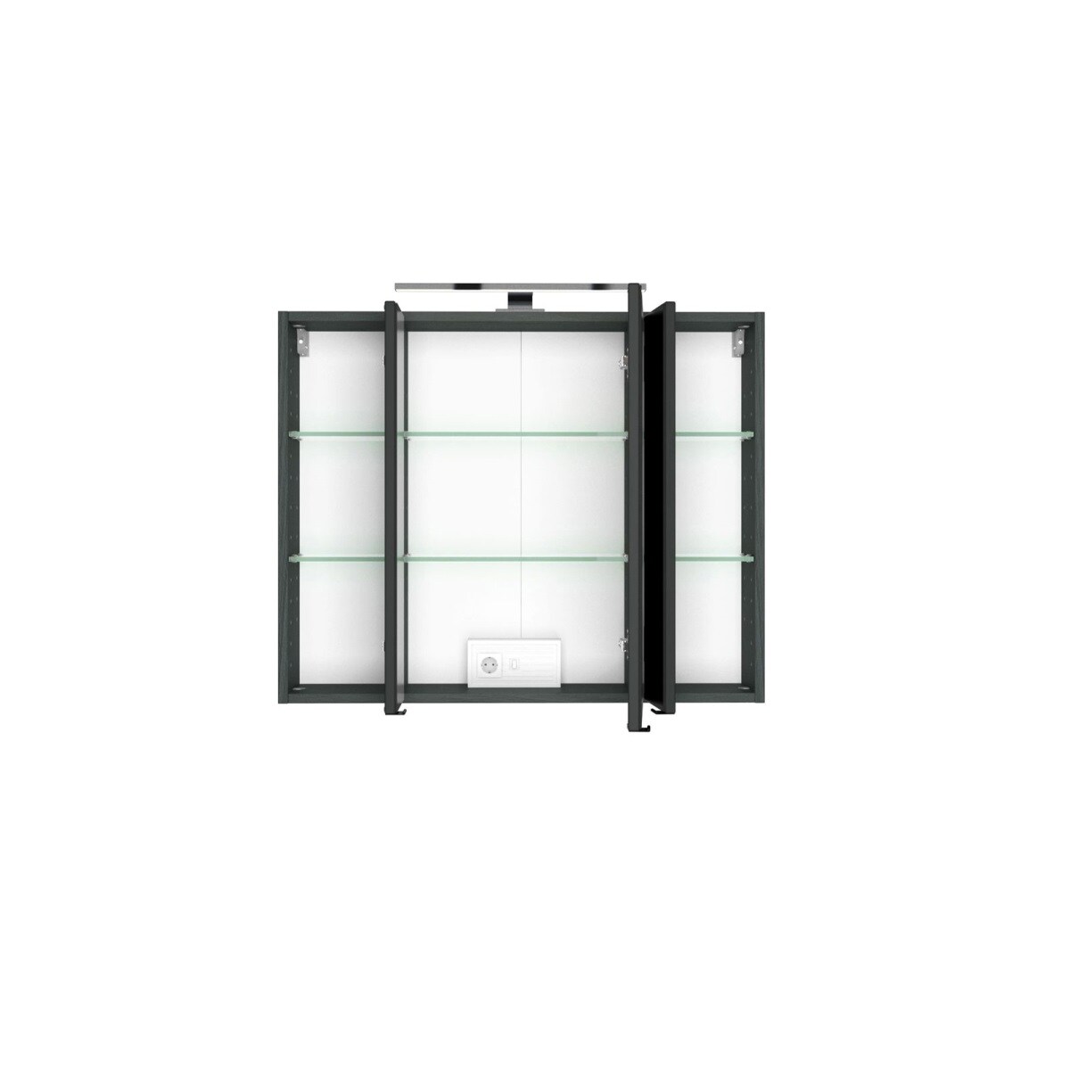 Spiegelschrank Baabe 80 x 66 cm grau / graphit NB LED Beleuchtung | Möbel  Boss