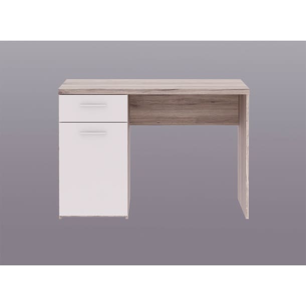 Schreibtisch Sören Sandeiche/Absetzung Weiß matt ca. 110 x 78 x 60 cm