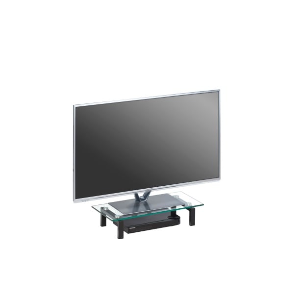 TV-Board Schwarz Lack-Klarglas ca. 60 x 12,5 x 28 cm