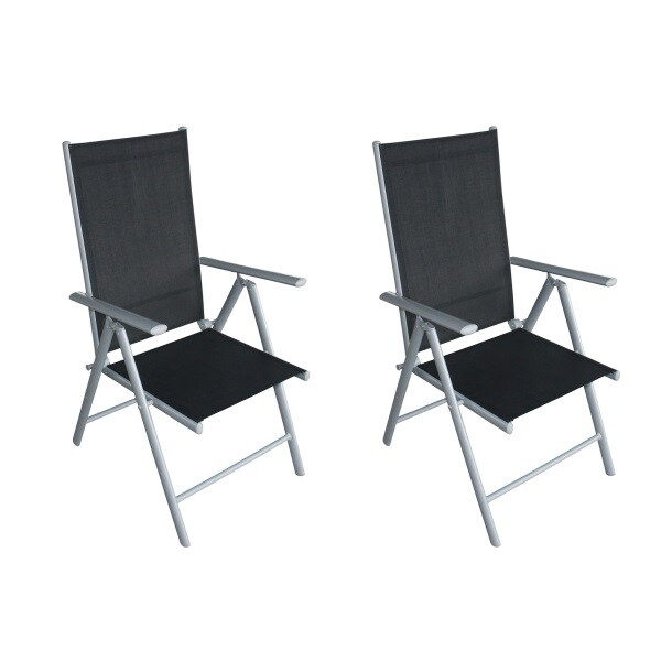 7-Positionen-Stuhl Textilbezug Schwarz Aluminium