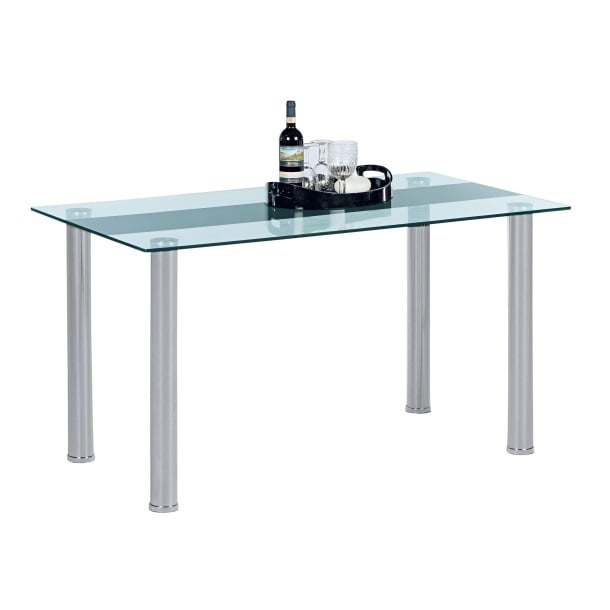 Tisch Brake Klarglas/Streifen Schwarz ca. 140 x 75 x 80 cm