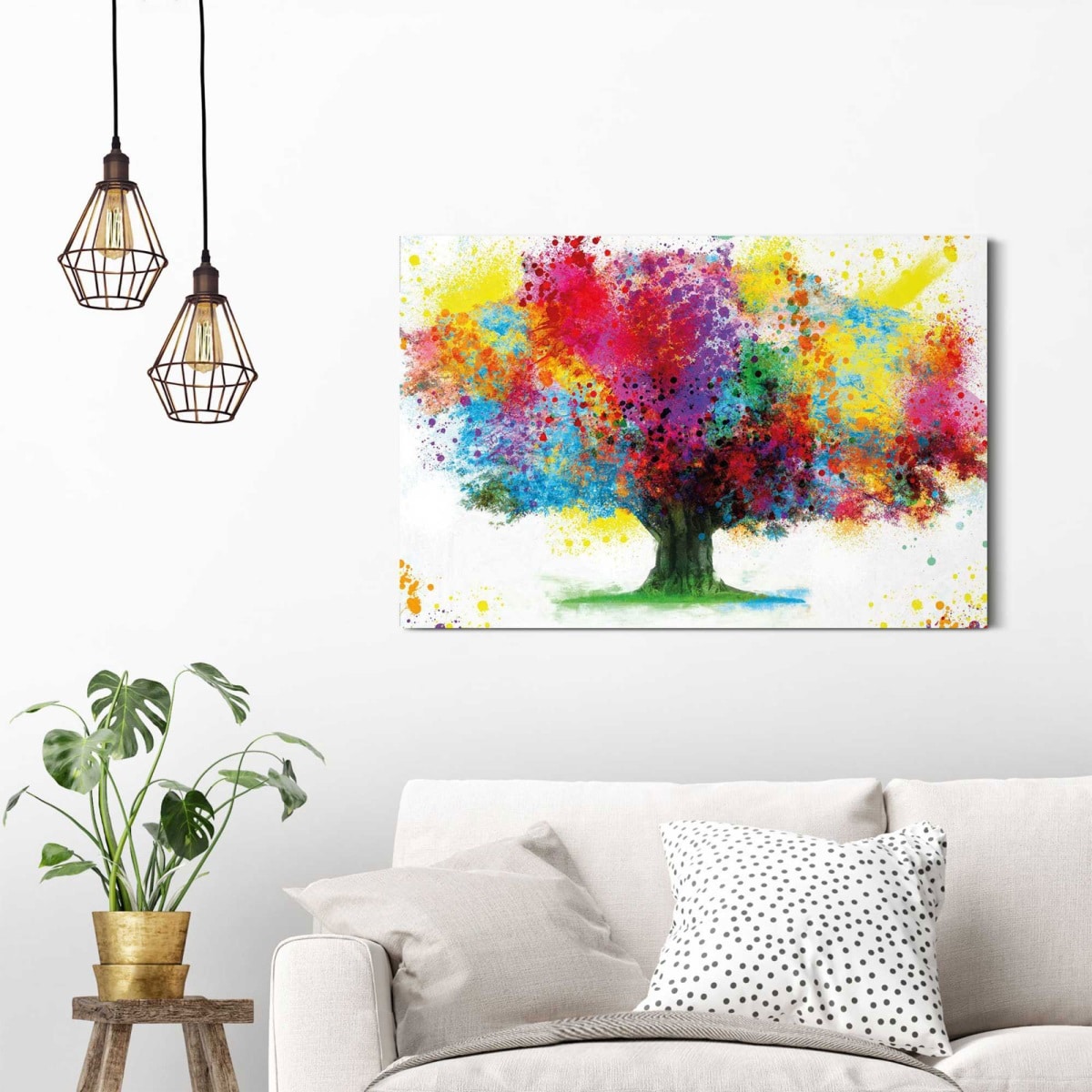 Reinders! Wandbild 90x60 cm Farbkleckse Baum 90 x 60 cm Dekopanel | Möbel  Boss