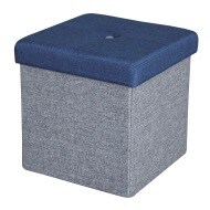 Sitzhocker Cube Flachgewebe Grau/Blau ca. 38 x 38 x 38 cm