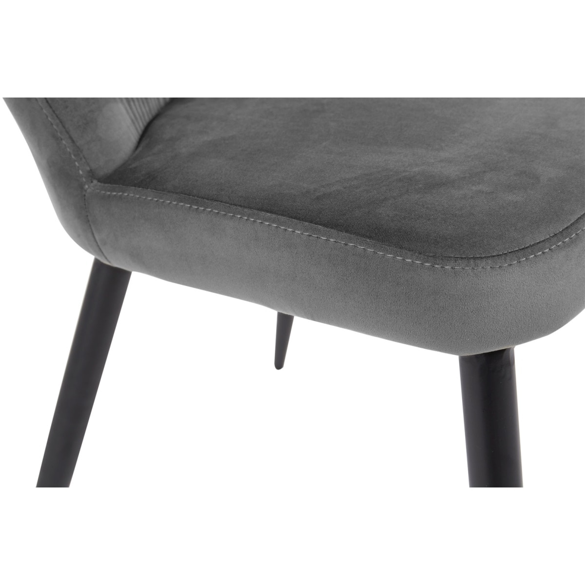 Stuhl Aguas Samtstoff anthrazit/Gestell schwarz Boss Möbel | matt lackiert