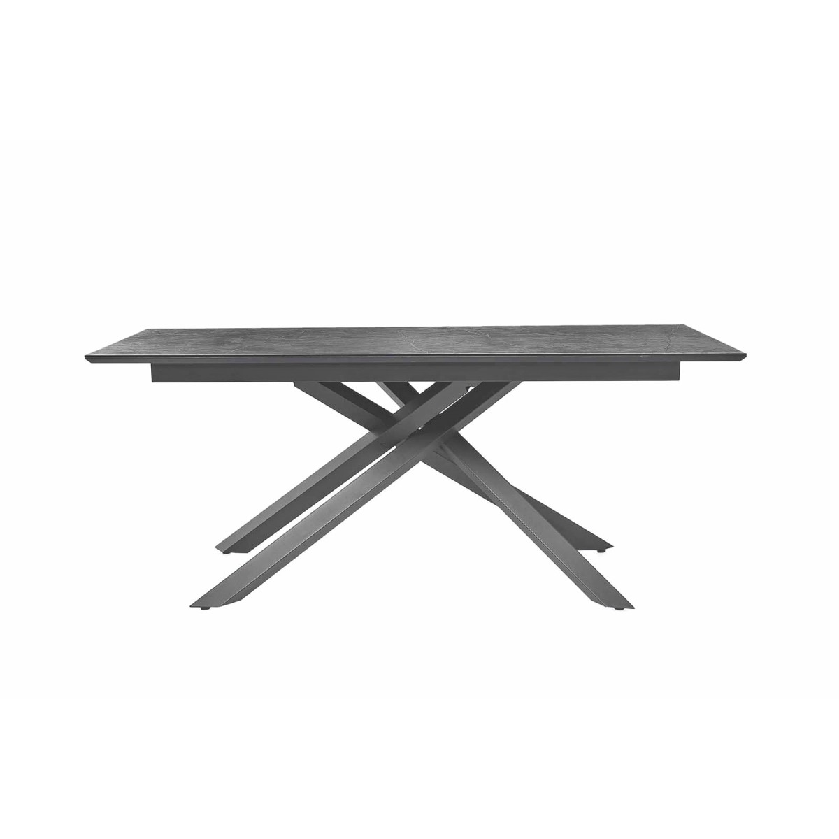 Tisch Silas Marmor-Optik anthrazit/Gestell schwarz 180x76x90 cm | Möbel Boss