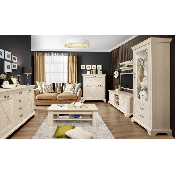 TV- Schrank Kashmir Pinie 66,6 x Möbel 147,4 x Weiß Boss 48,2 ca. Nachbildung | cm