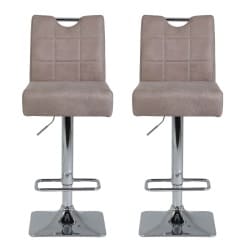 Tellerfuß - gepolstert - Lederlook - Griff - Sitzhöhe 67 cm - Sitztiefe 38 cm