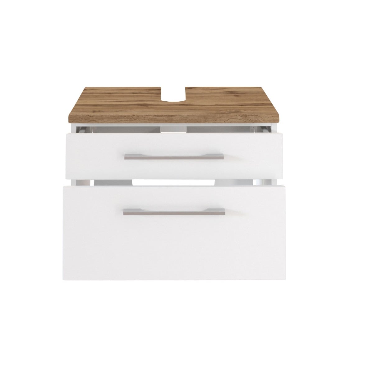 Waschbeckenunterschrank Davos Eiche-Optik Weiß-Wotan Weiß Boss 60x41x47 Front cm | matt/Korpus Möbel