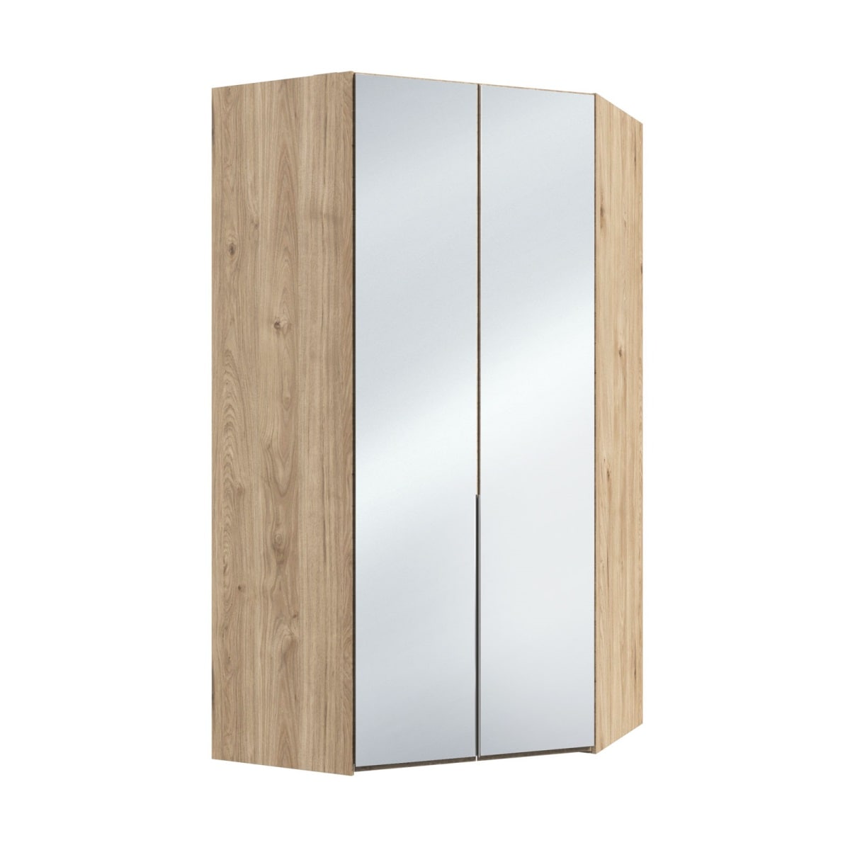 Eckkleiderschrank Mailand C Hickory-Oak-NB mit zwei Spiegeltüren | Möbel  Boss