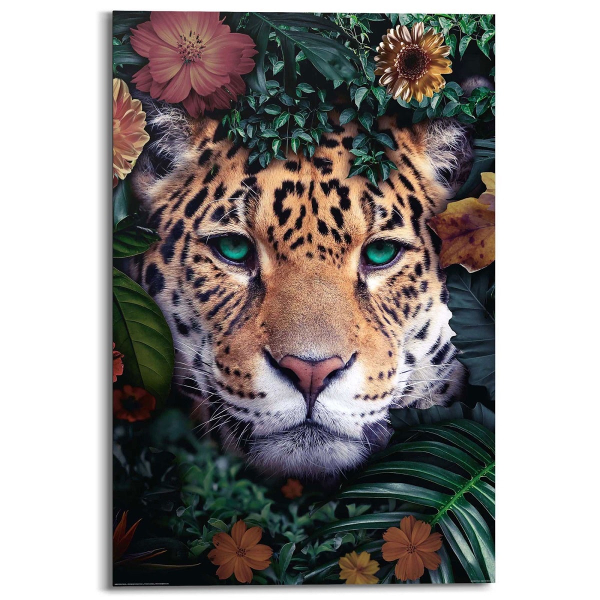 Reinders! Wandbild 60x90 cm Leopard x Blumenkranz 60 | cm Möbel 90 Boss Dekopanel